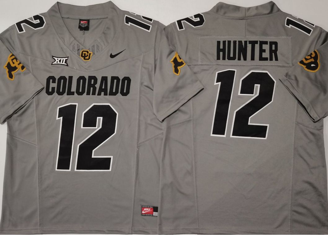 Men Colorado Buffaloes #12 Hunter Grey 2025 Nike Limited NCAA Jersey style 1